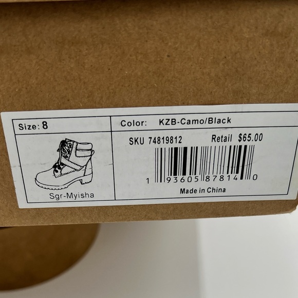 SUGAR - Myisha Camo Lug Sole Lifestyle Motorcycle Boots - Picture 7 of 7